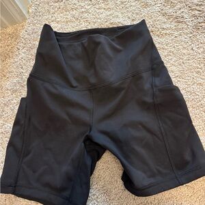 lululemon align black leggings shorts with pockets, 6 inches